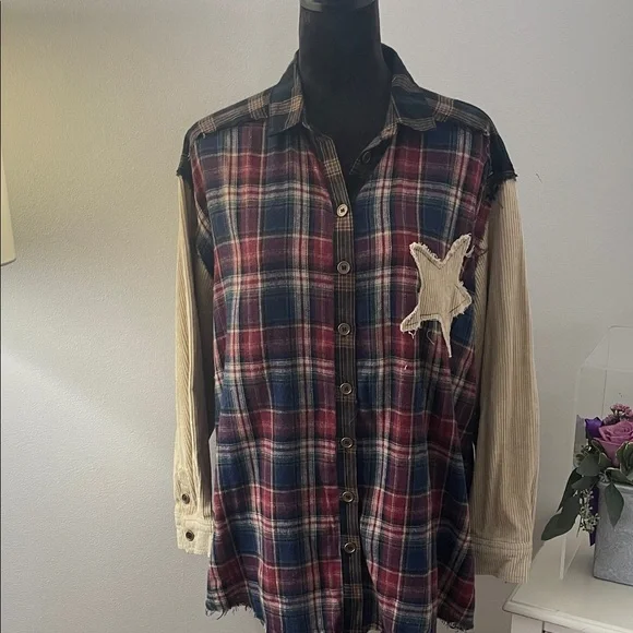 Natural Life Black and Brown Plaid Shirt - Picture 1 of 9